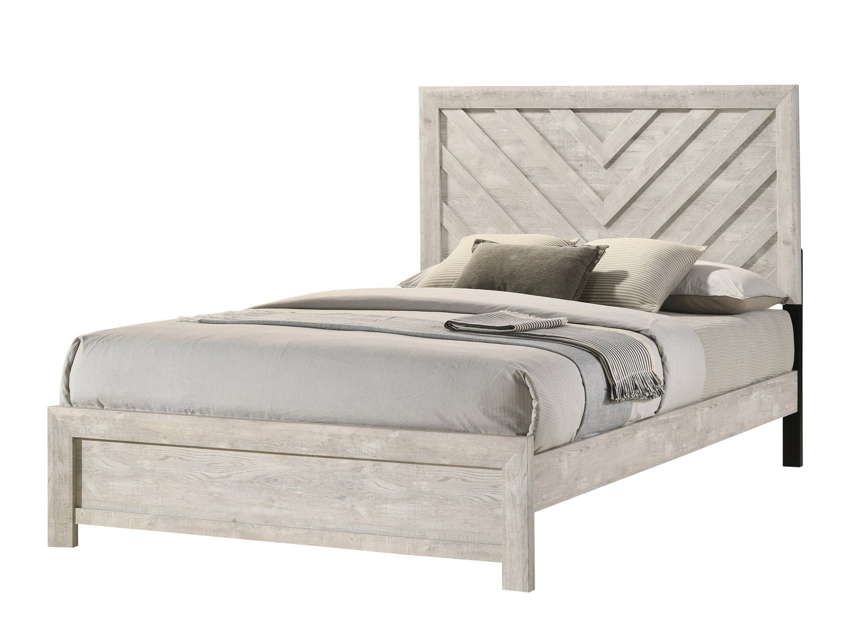 Valor Weathered Wood Queen Panel Bed - Ornate Home