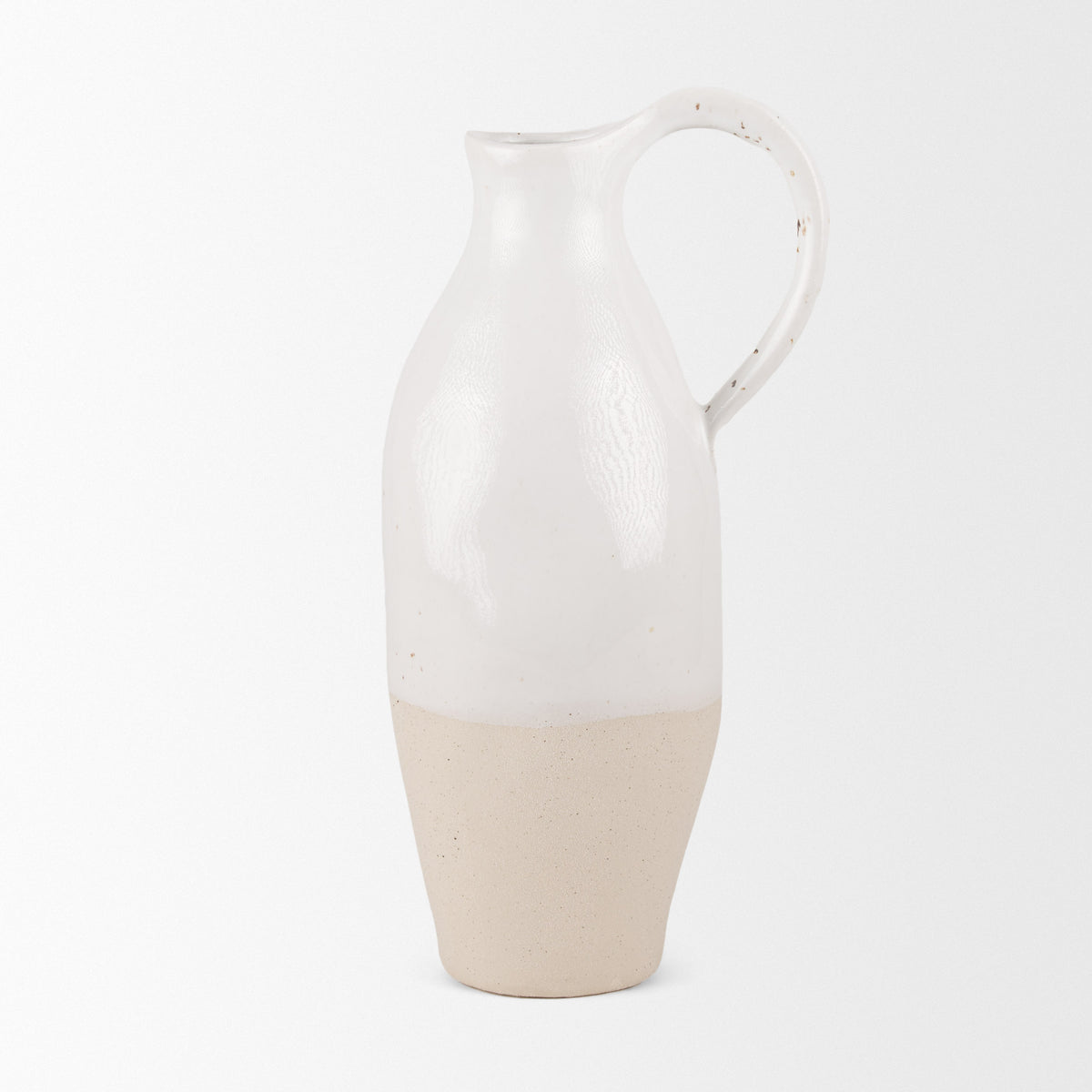 Valora Black/Cream/Light Beige Speckled Ceramic Jug - Ornate Home
