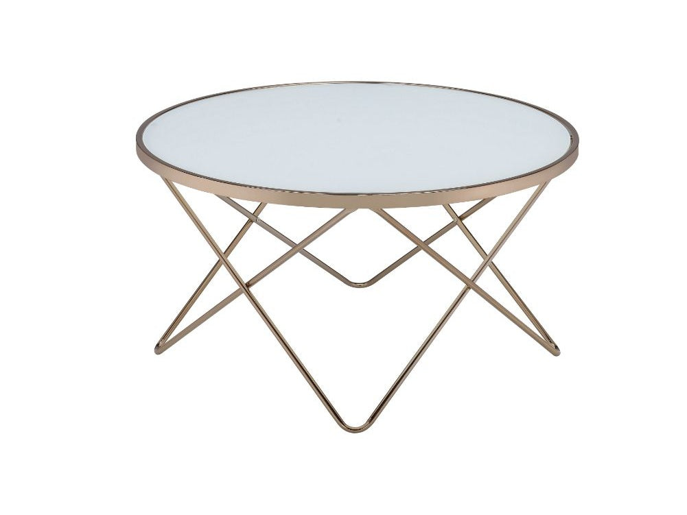 Valora Champagne & Frosted Glass Coffee Table - Ornate Home