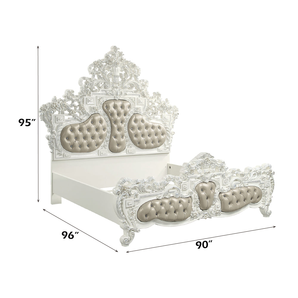 Vanaheim Antique White Eastern King Bed - Ornate Home