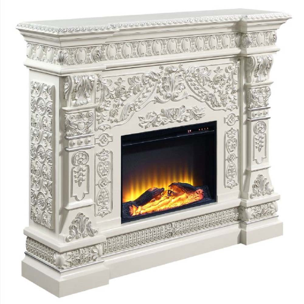 Vanaheim Antique White Fireplace - Ornate Home