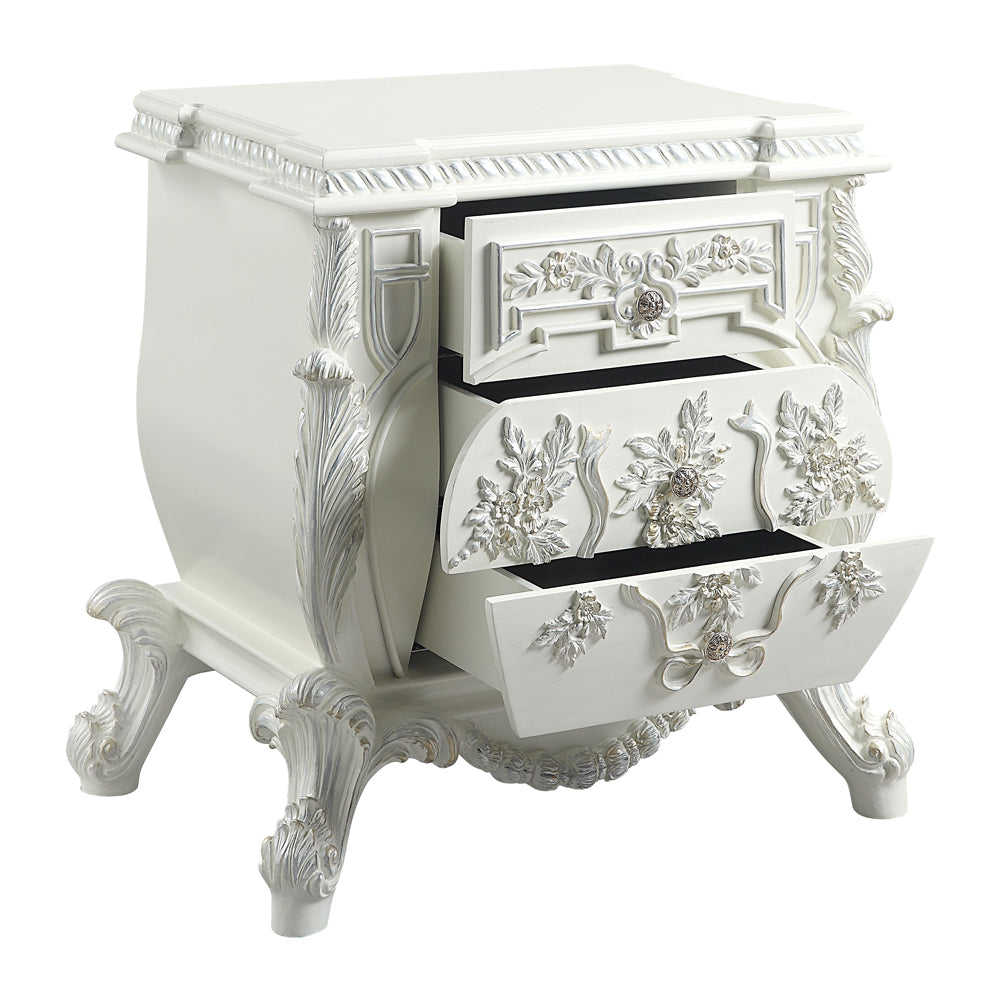 Vanaheim Antique White Nightstand - Ornate Home