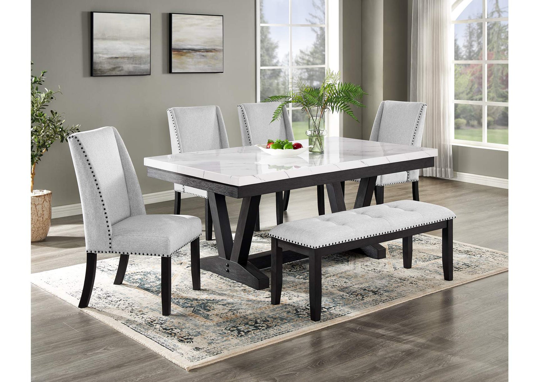 Vance Gray Dining Bench - Ornate Home