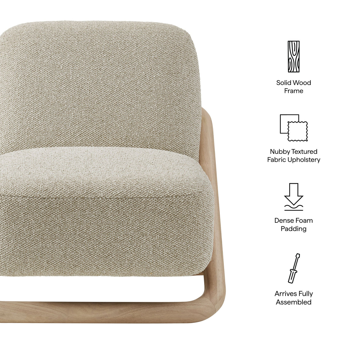 Vander Oak Marble Textured Fabric Accent Chair - Ornate Home