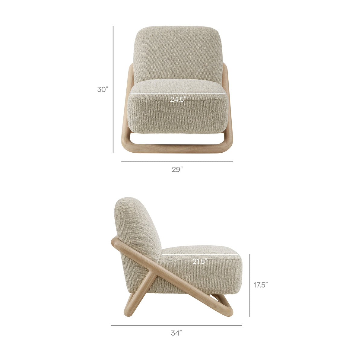 Vander Oak Marble Textured Fabric Accent Chair - Ornate Home