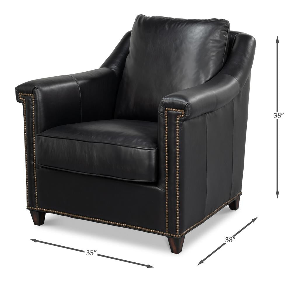 Vandike Black Arm Chair - Ornate Home
