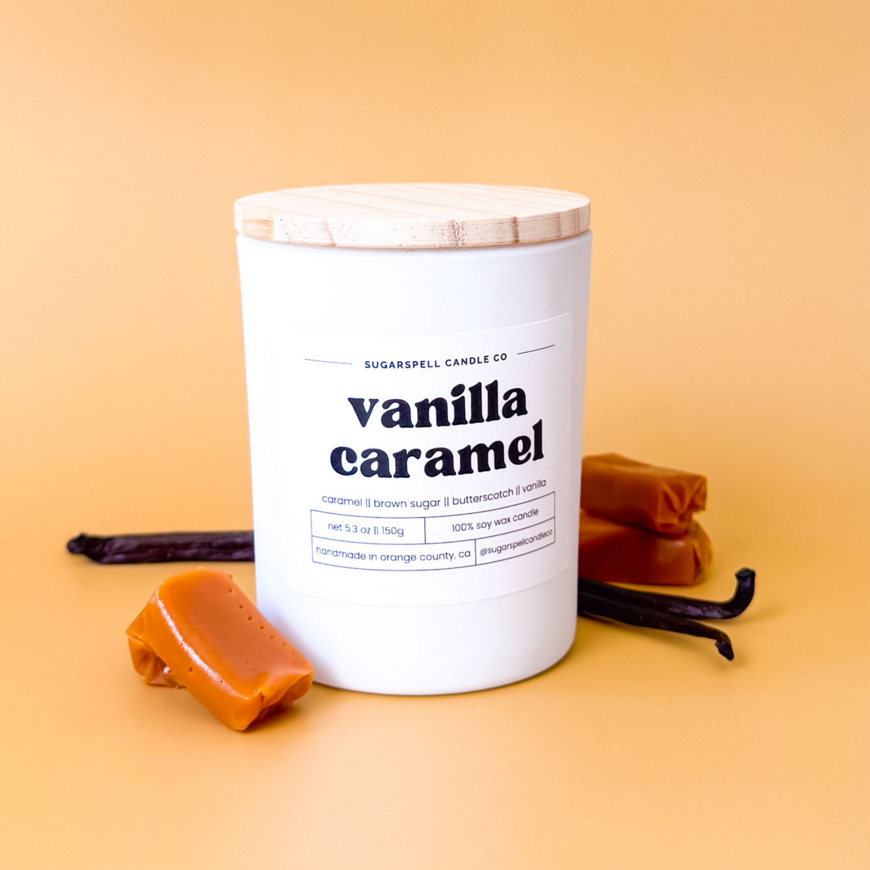 Vanilla Caramel 5.3oz Soy Candle - Ornate Home