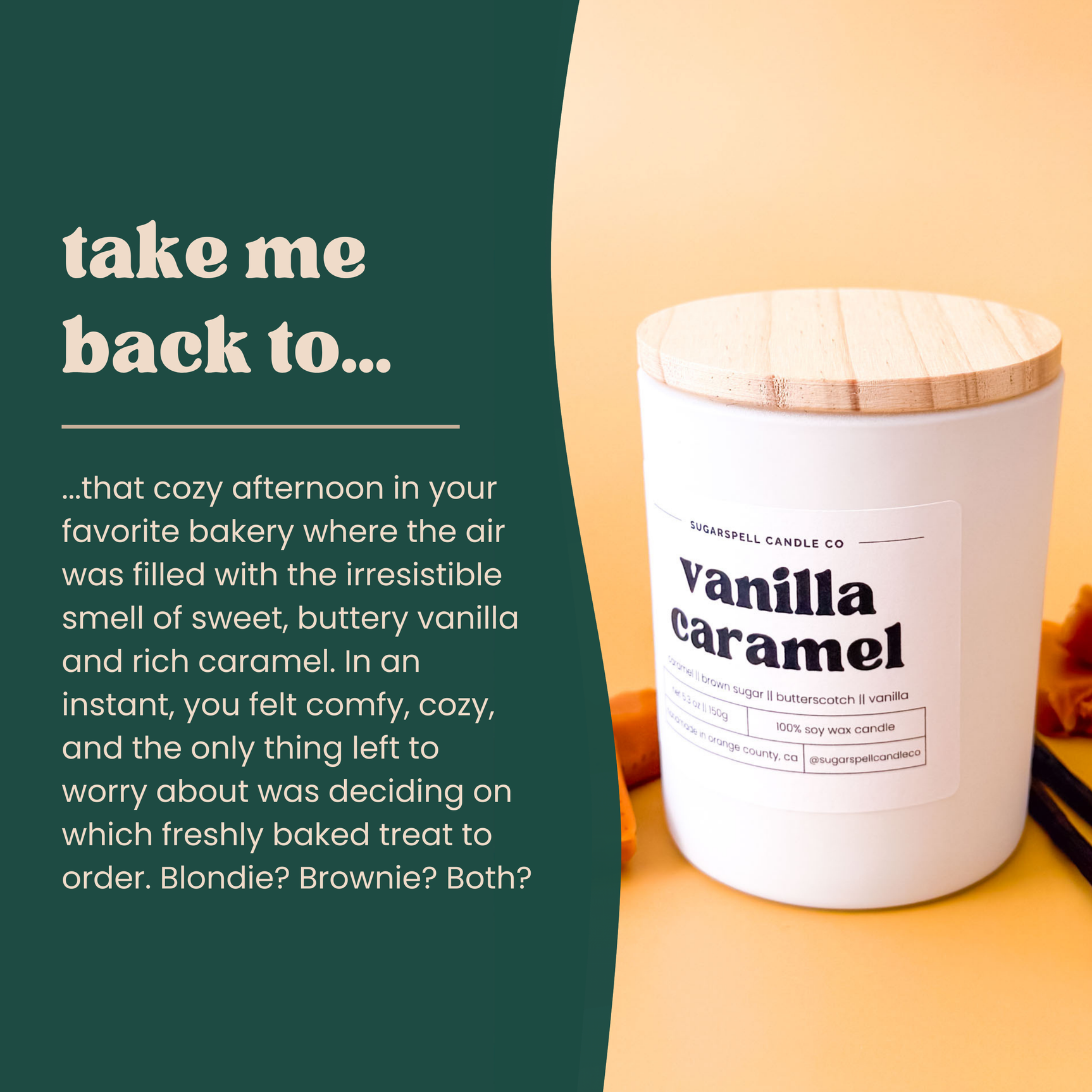 Vanilla Caramel 5.3oz Soy Candle - Ornate Home