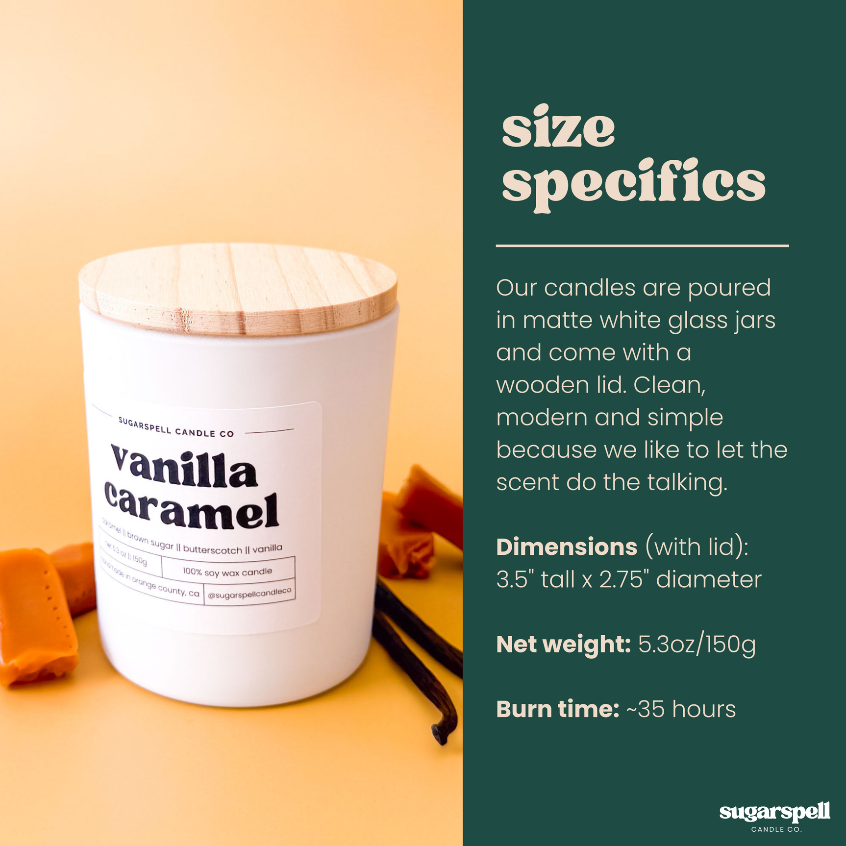 Vanilla Caramel 5.3oz Soy Candle - Ornate Home