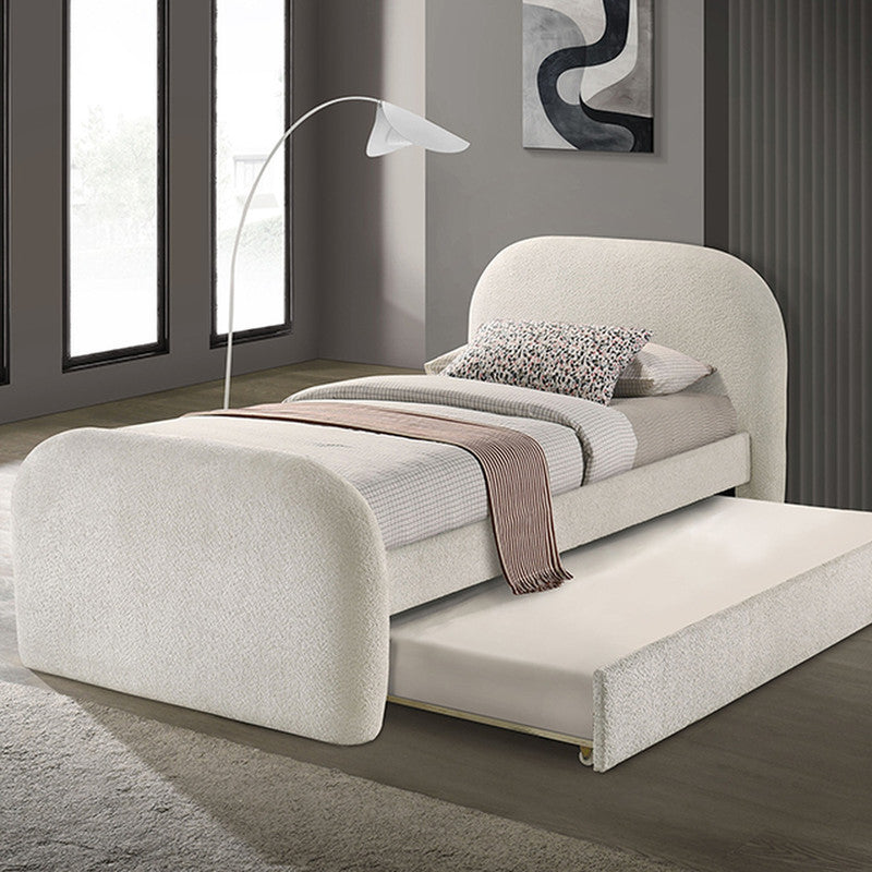 Vanni Ivory Twin Bed w/ Trundle - Ornate Home
