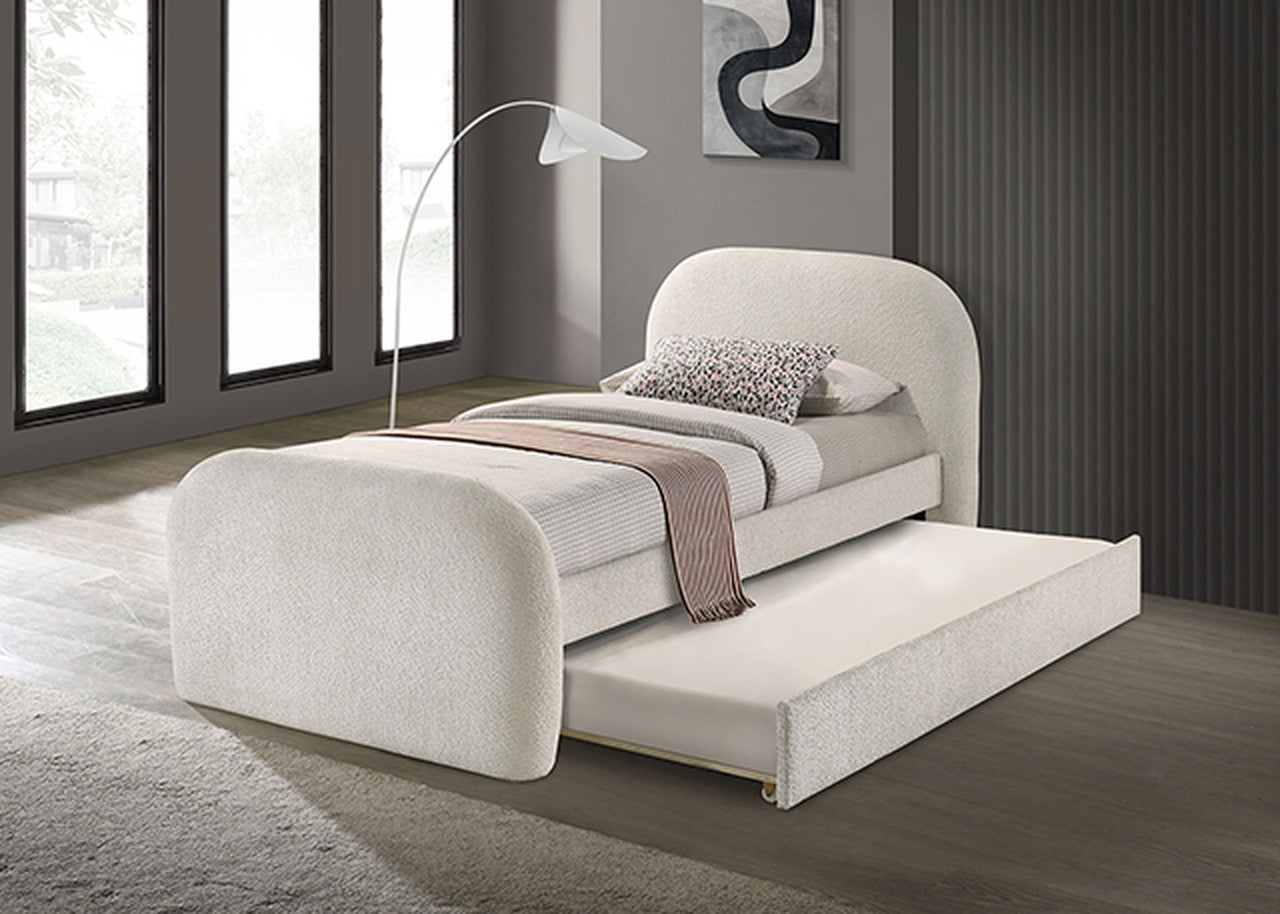 Vanni Ivory Twin Bed w/ Trundle - Ornate Home