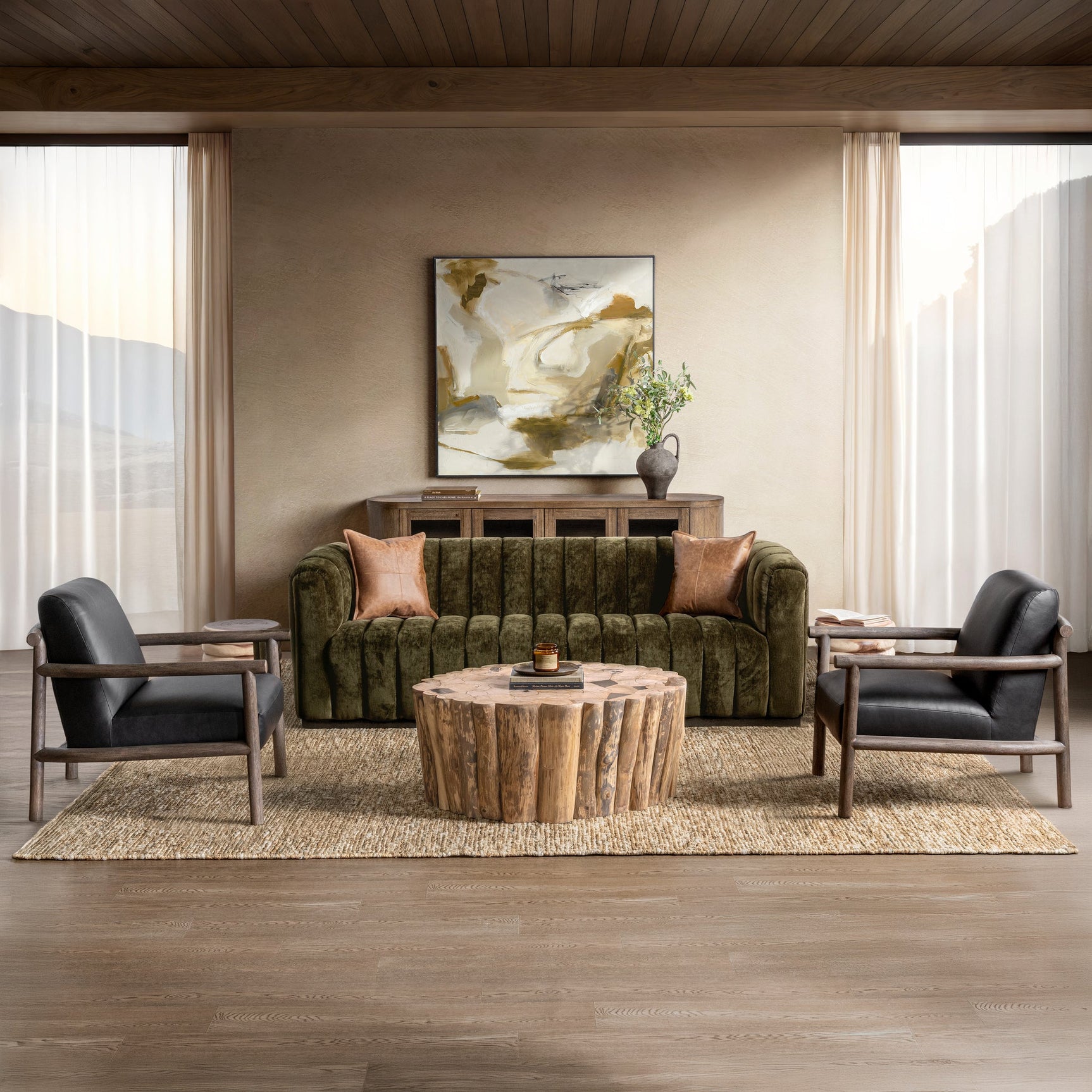 Vanty Olive Green Sofa - Ornate Home