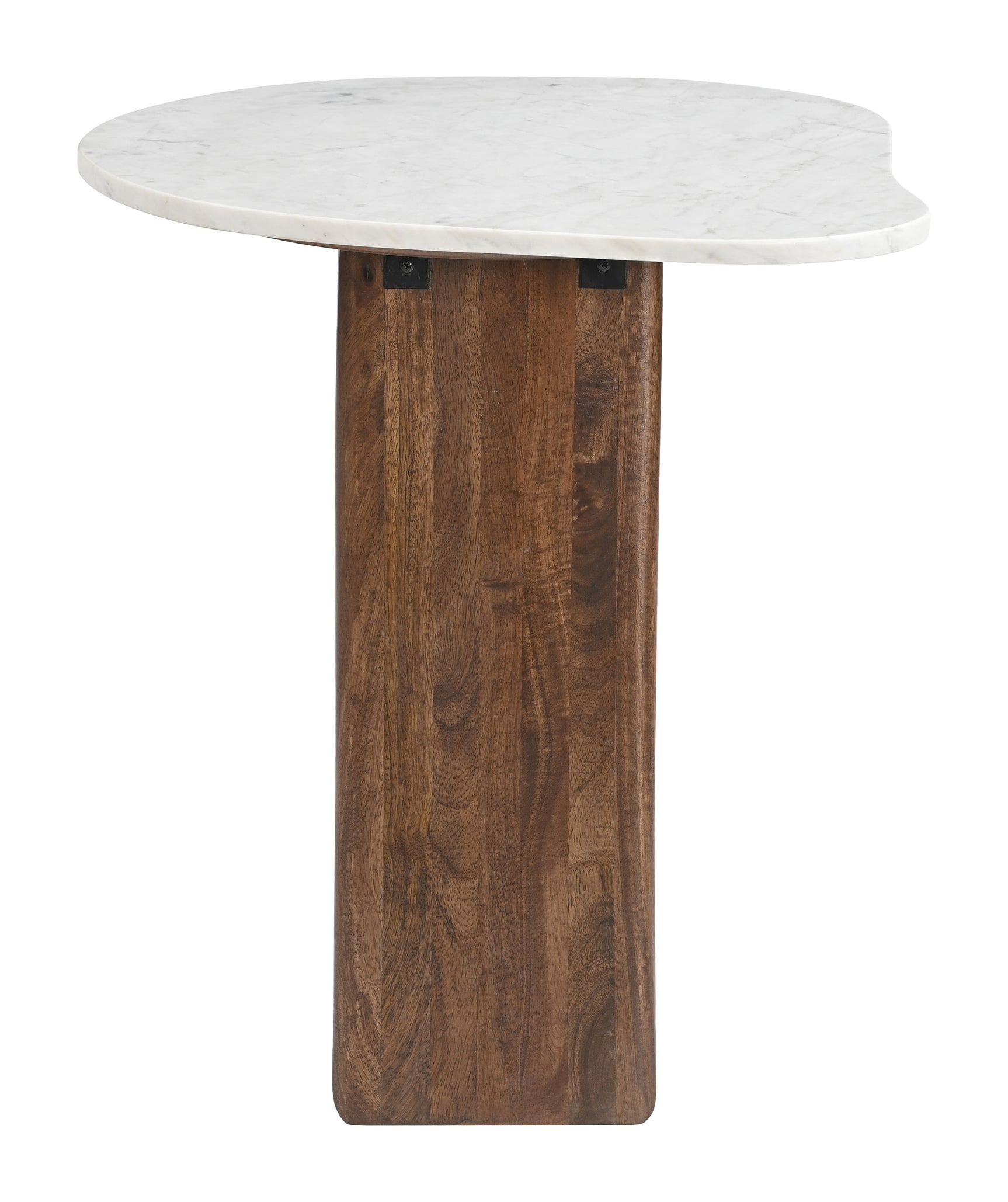 Vara White & Walnut Side Table - Ornate Home