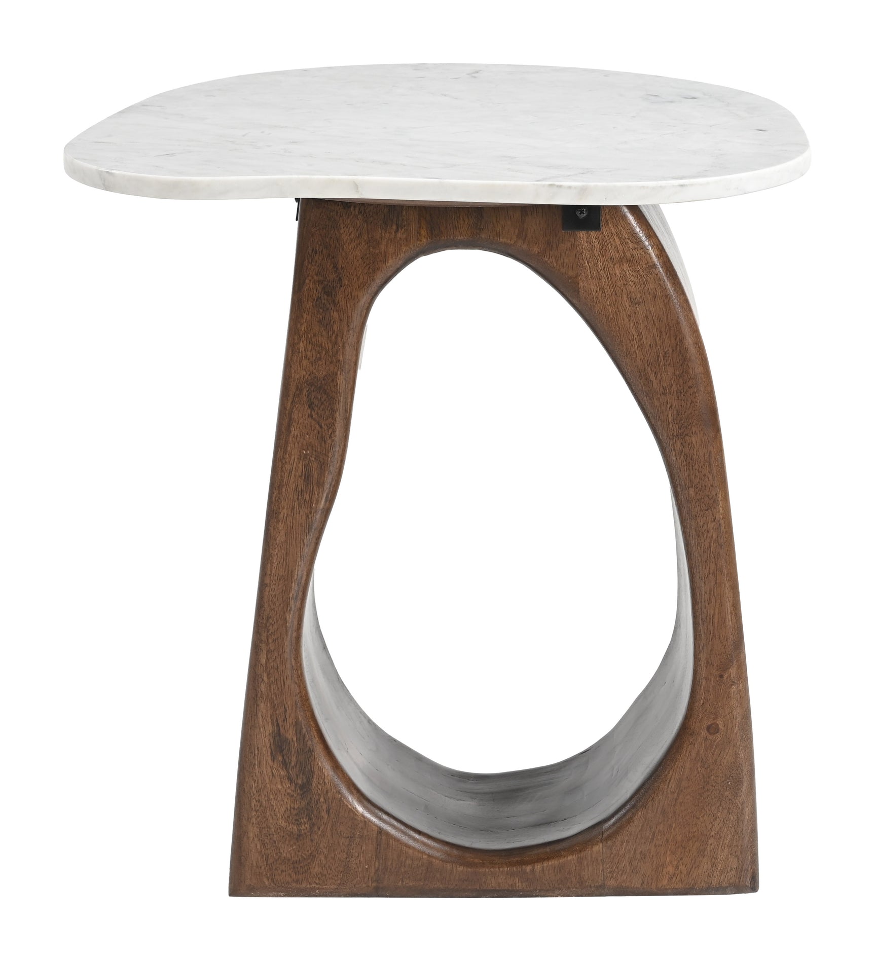 Vara White & Walnut Side Table - Ornate Home