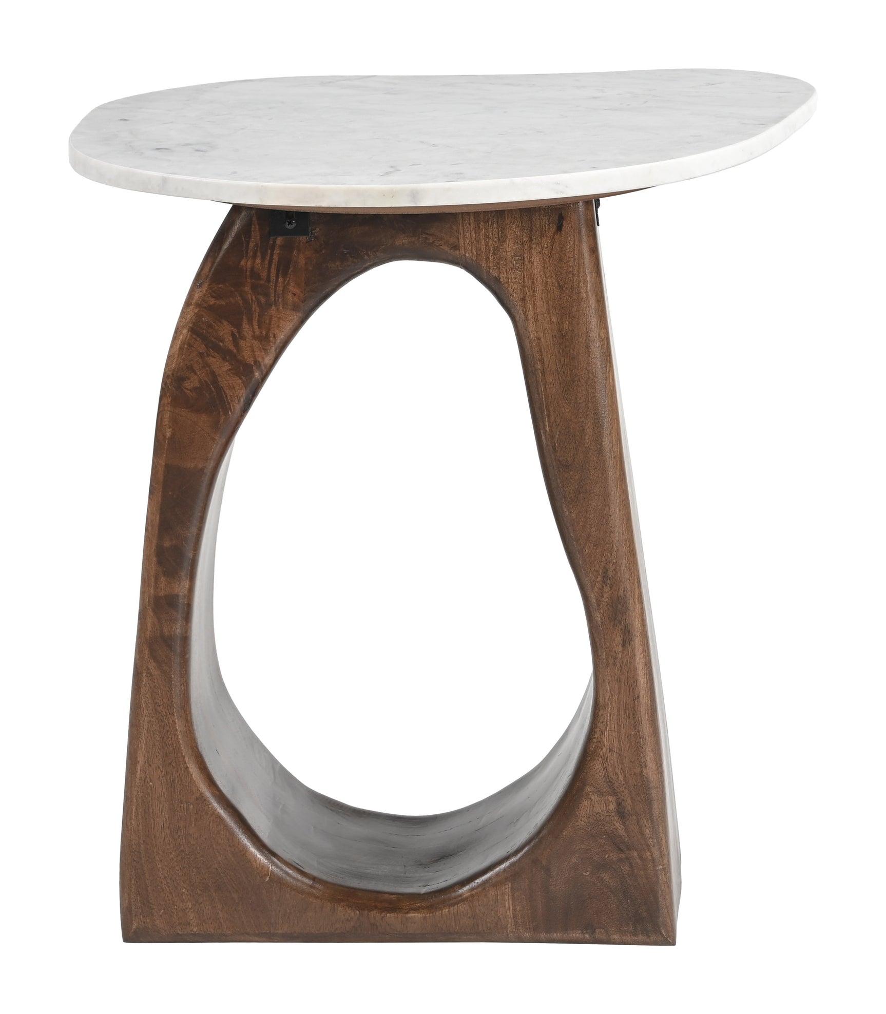Vara White & Walnut Side Table - Ornate Home