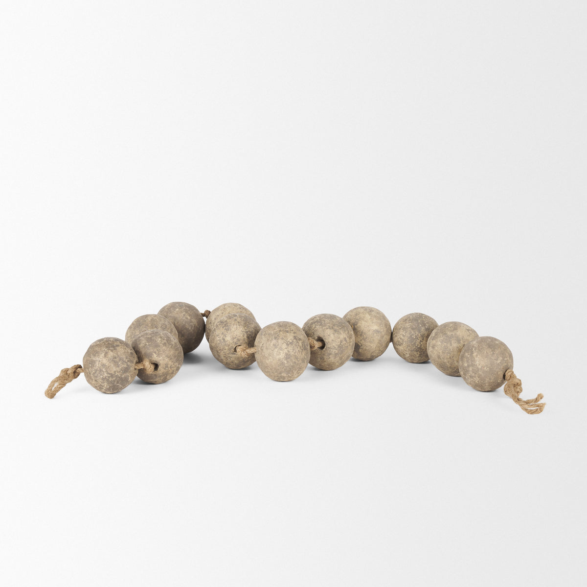 Varamala Dark Beige Paper Mache Sphere Garland - Ornate Home