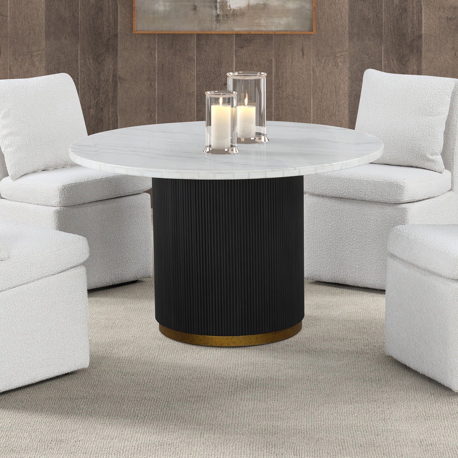 Varde Black/White 5 Piece Dining Set - Ornate Home