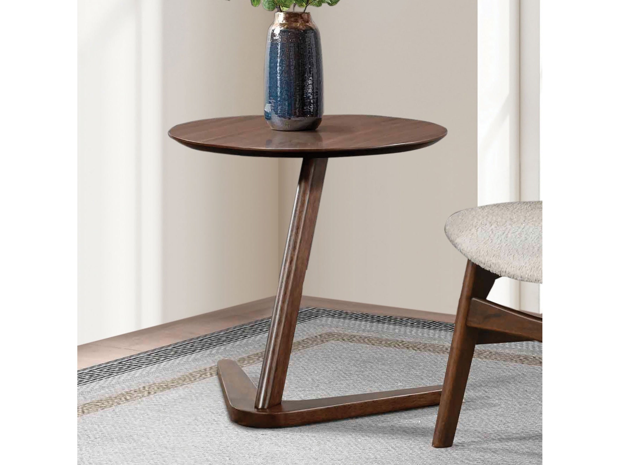 Furniture of America Vardo Walnut Side Table | Ornate Home