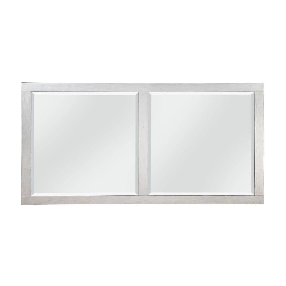 Varian Mirrored & Antique Platinum Dining Table (78"L) - Ornate Home