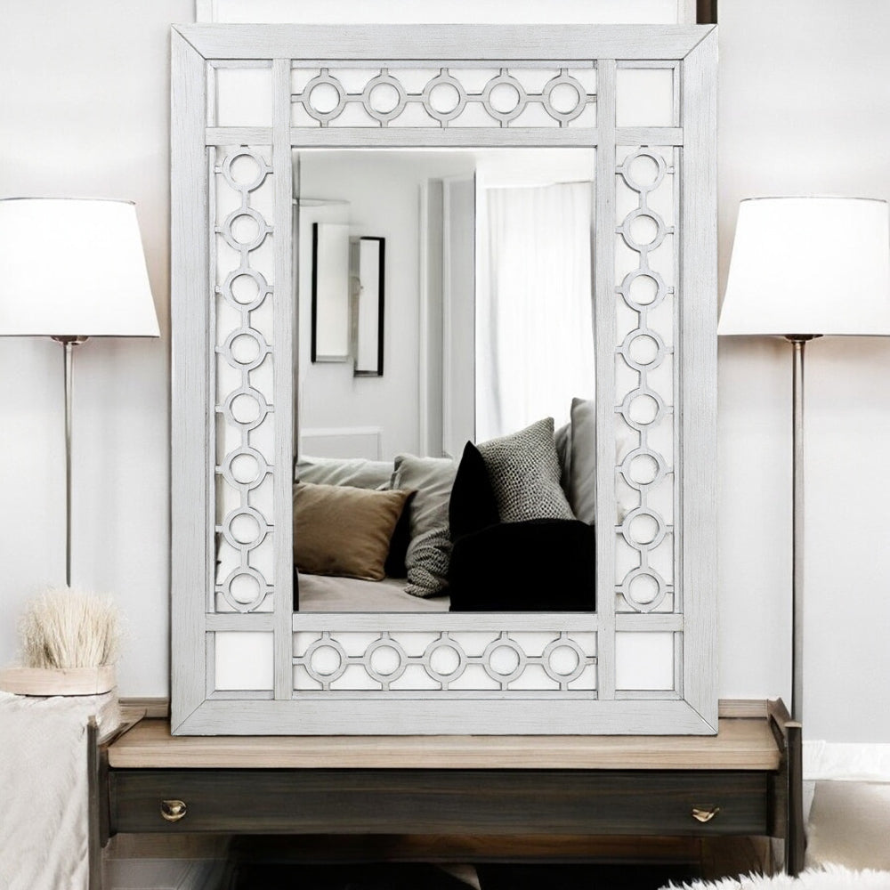 Varian Mirrored & Antique Platinum Mirror - Ornate Home