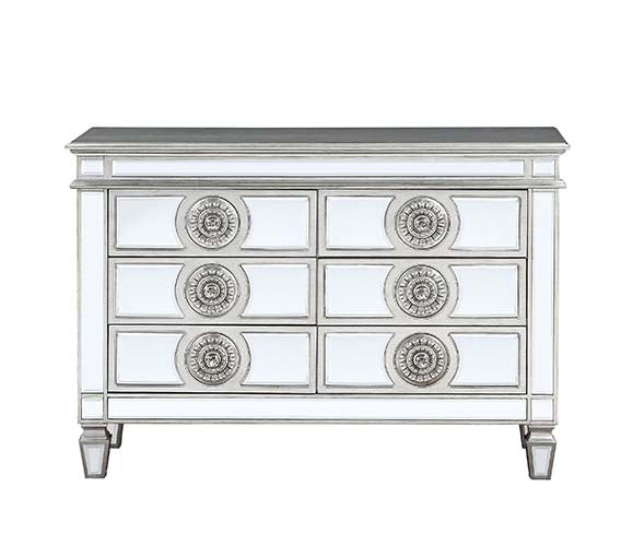 Varian Mirrored & Antique Platinum Server/Sideboard - Ornate Home