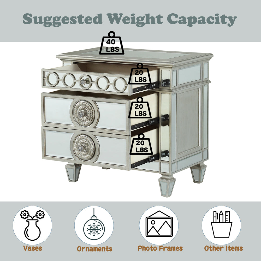 Varian Mirrored Nightstand - Ornate Home