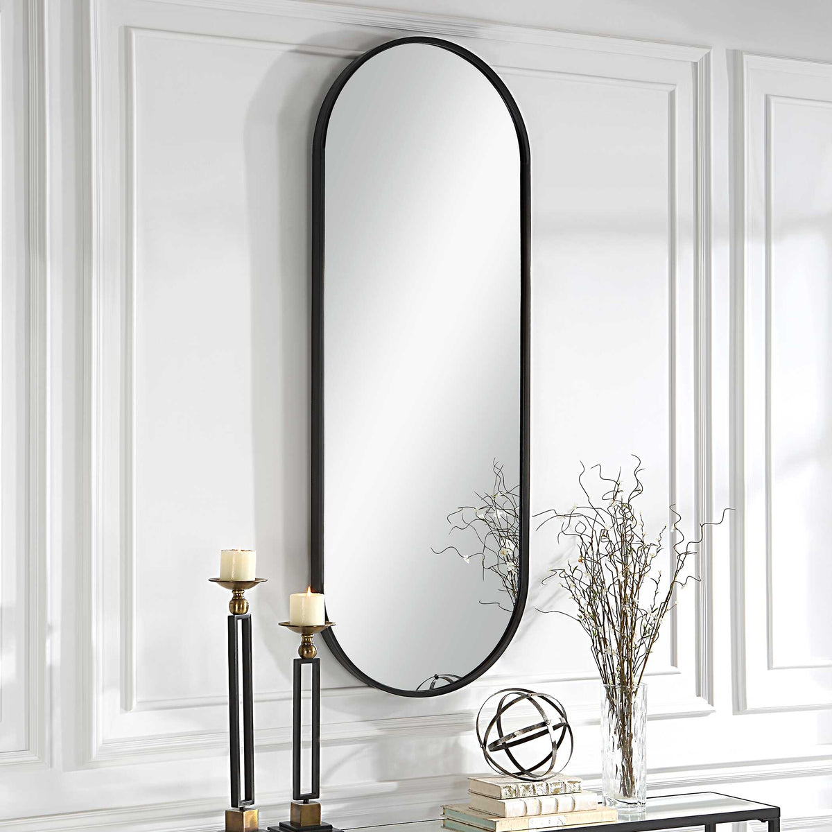 Varina Black Tall Mirror - Ornate Home