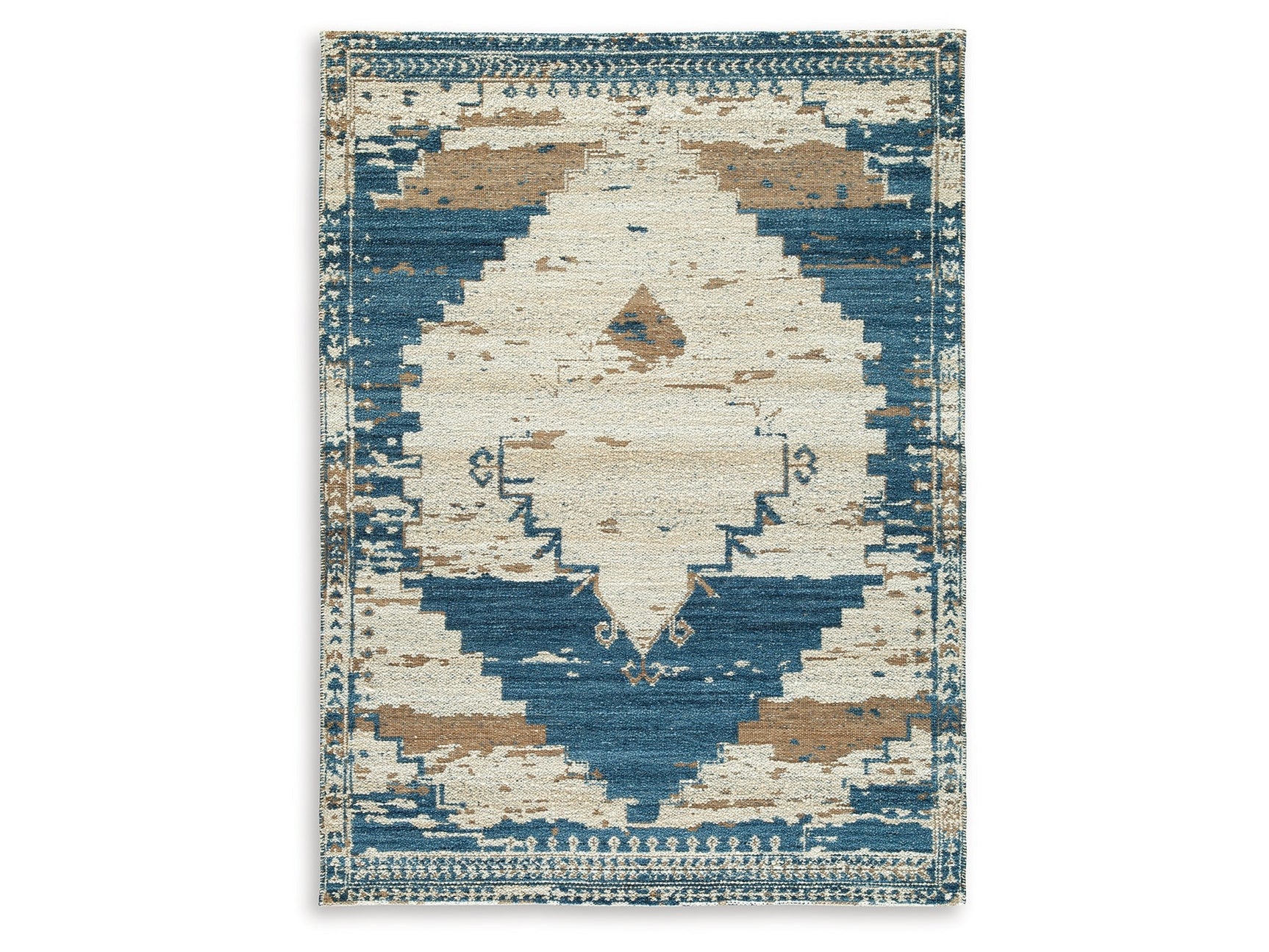 Varnler Blue/Brown/Tan 5' x 7' Rug - Ornate Home