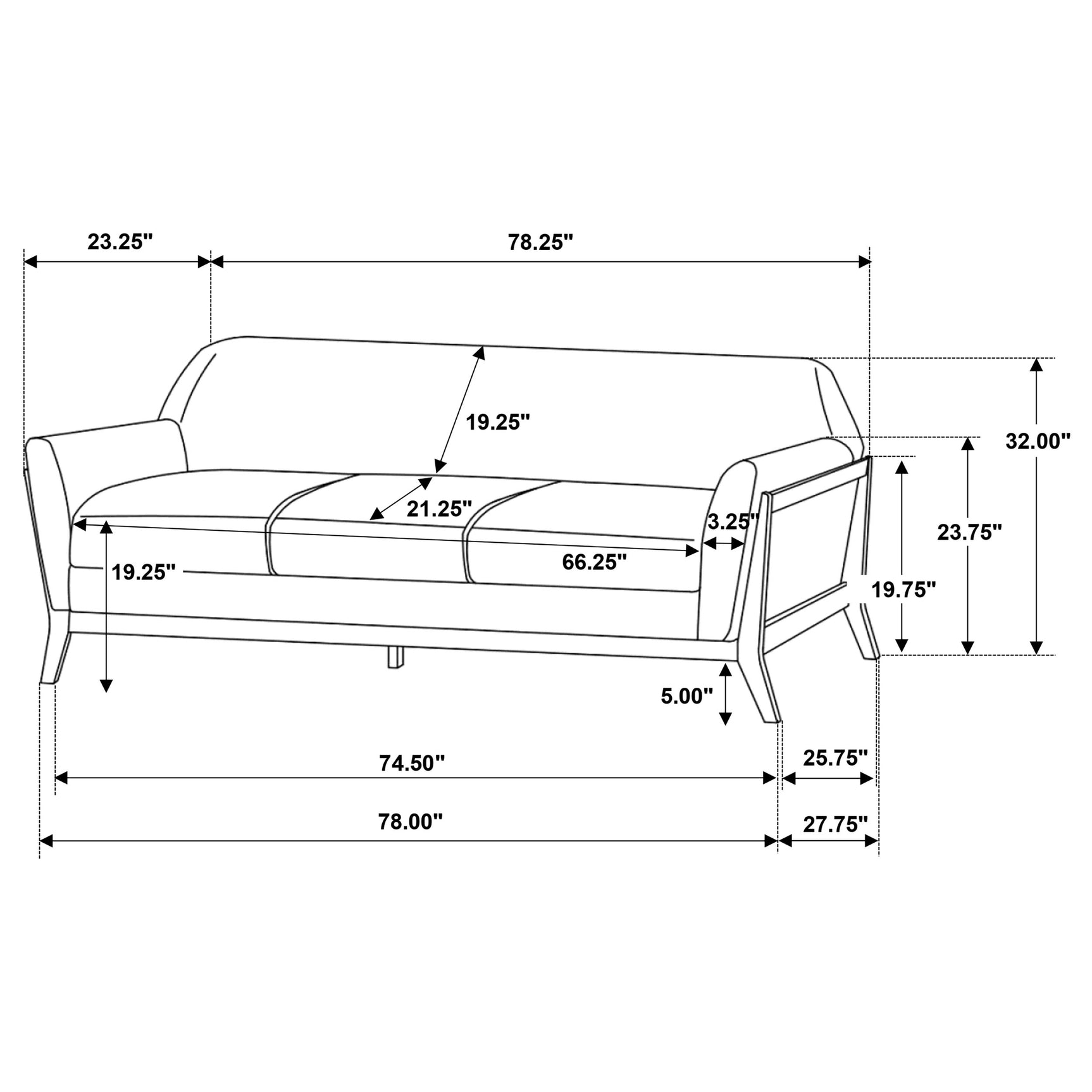 Vaughn Grey 2-piece Fabric Upholstered Flared Arm Sofa Set - Ornate Home
