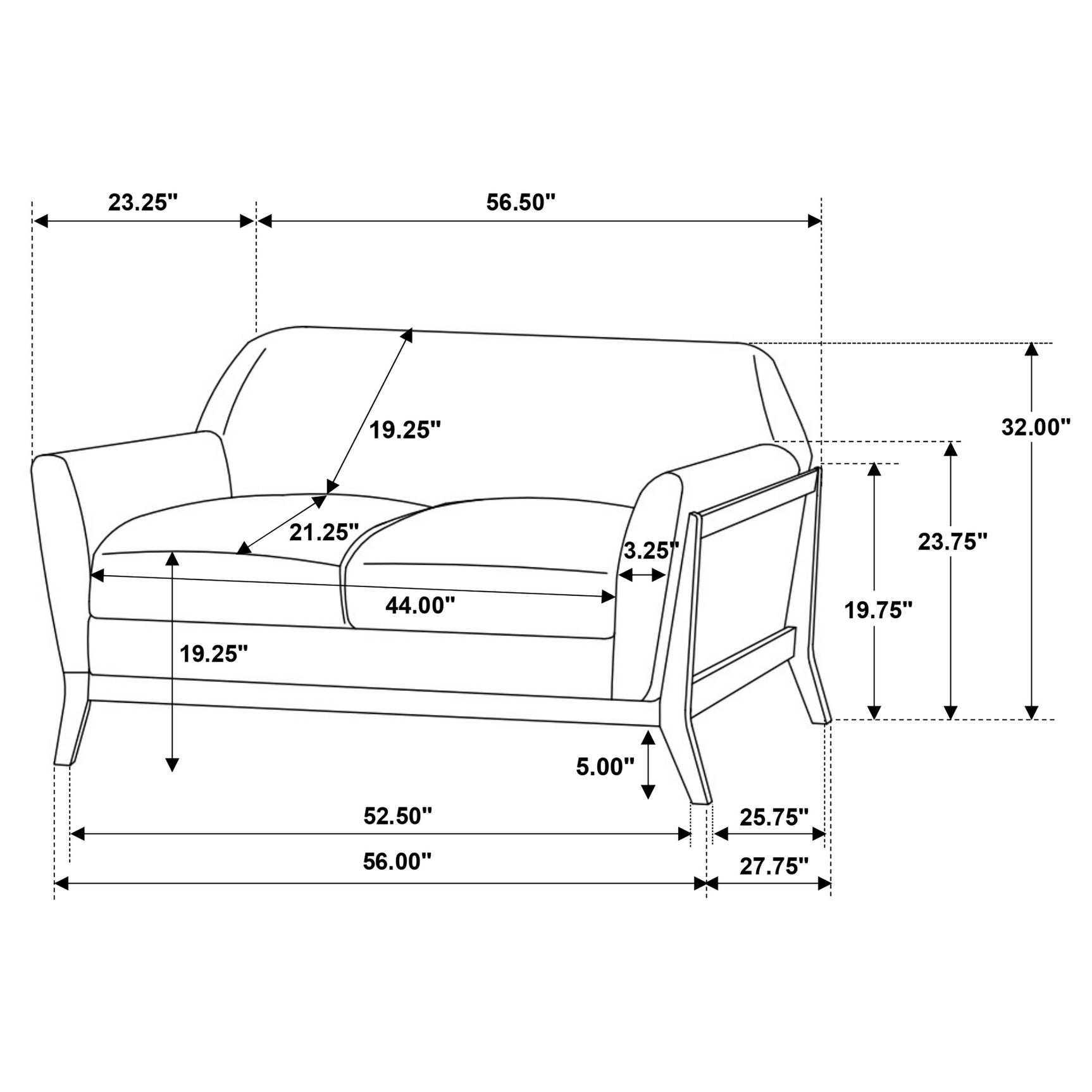 Vaughn Grey 3-piece Fabric Upholstered Flared Arm Sofa Set - Ornate Home