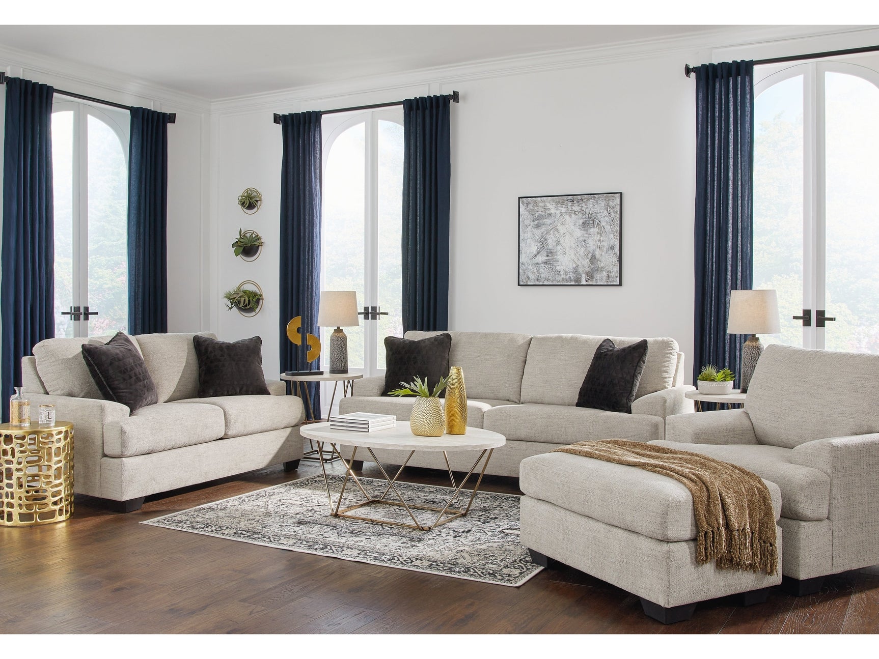 Vayda Gray Sofa, Loveseat, Chair and Ottoman - Ornate Home