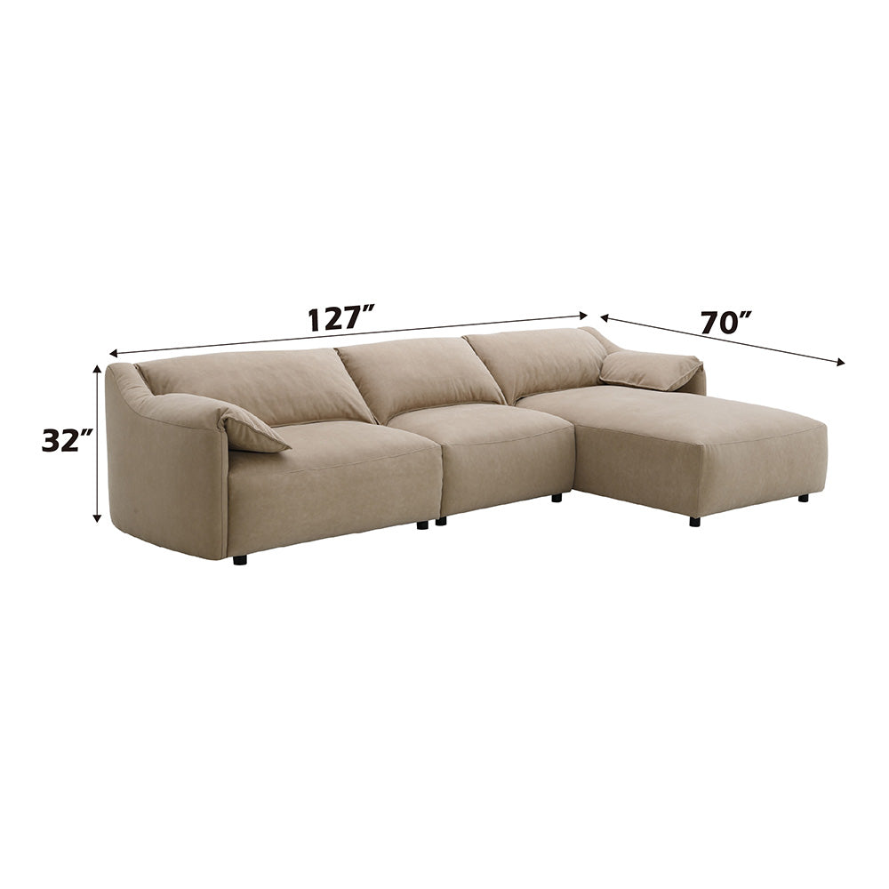 Veata Brown Sectional Sofa - Ornate Home