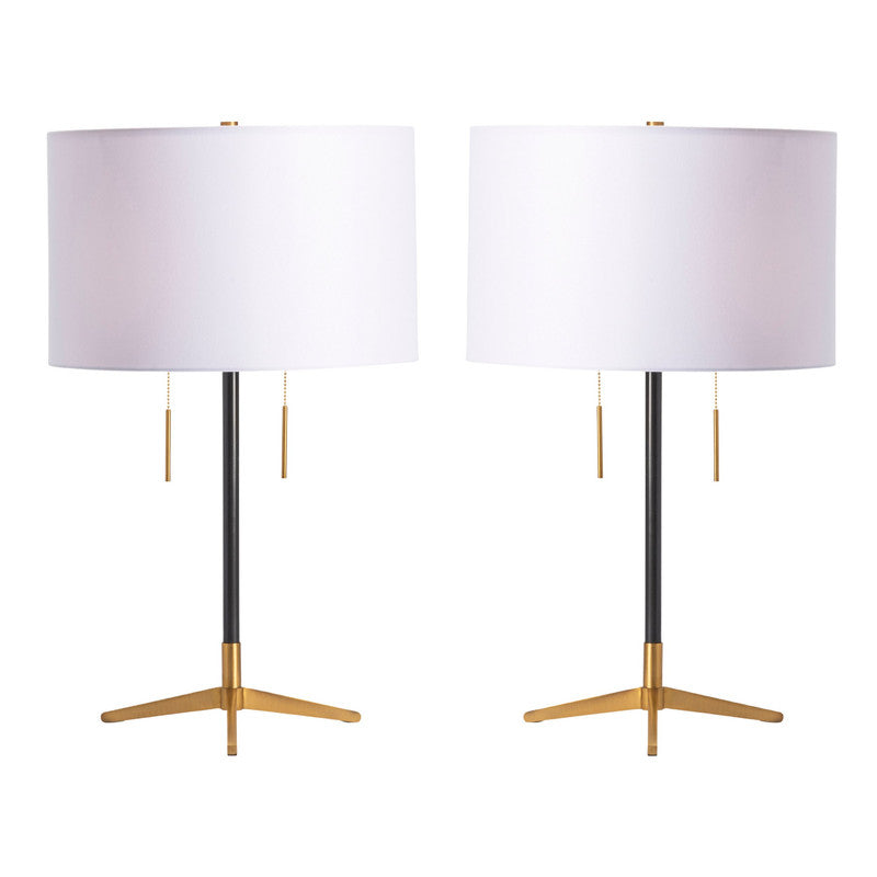 Veda Black/Gold Table Lamp (Set of 2) - Ornate Home