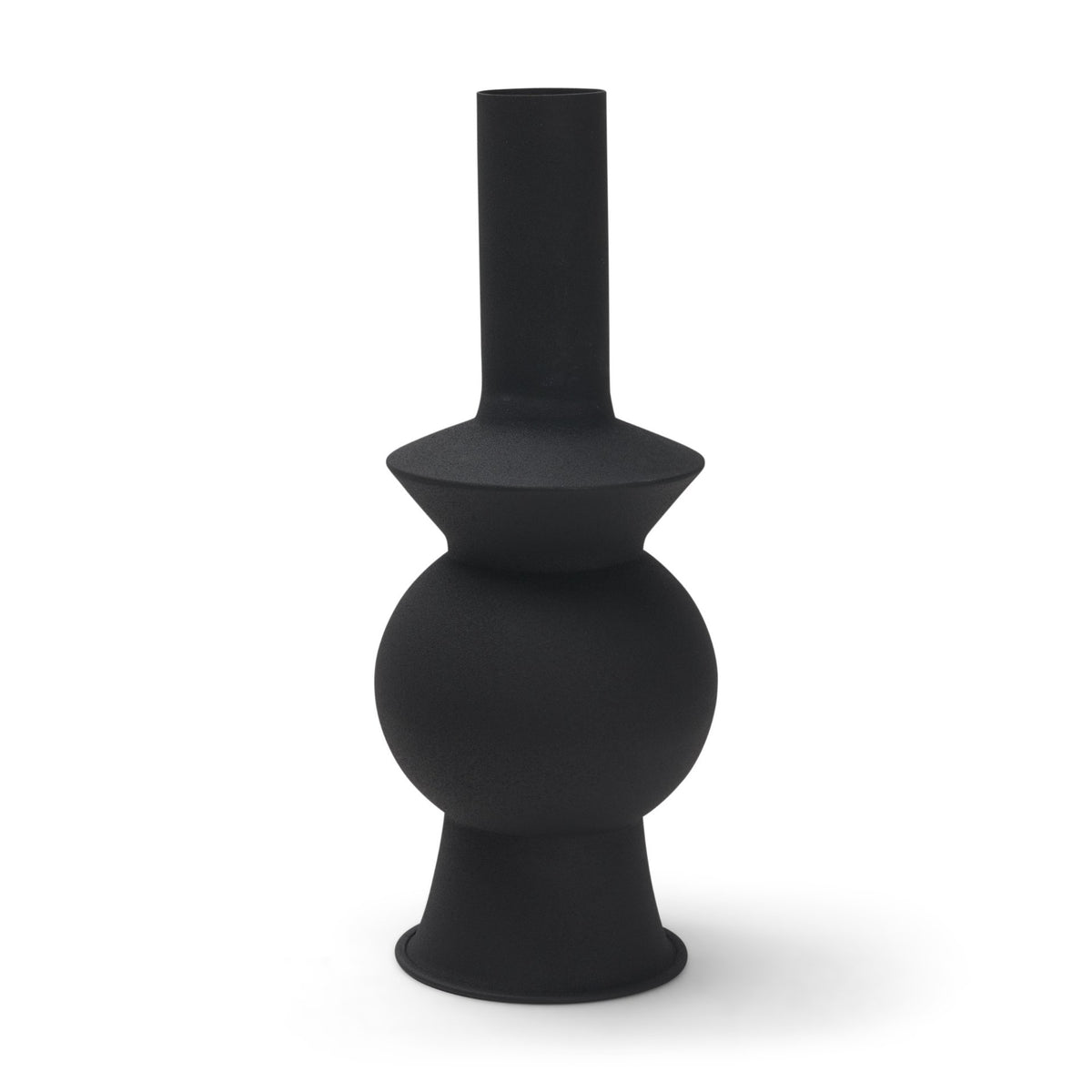 Veda Black Small Metal Geometric Vase - Ornate Home