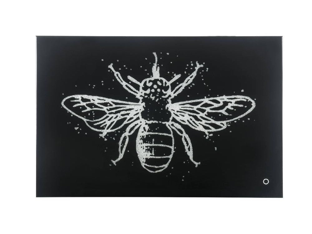 Vedris Smoky Glass & Faux Crystal Wall Art (LED) - Ornate Home