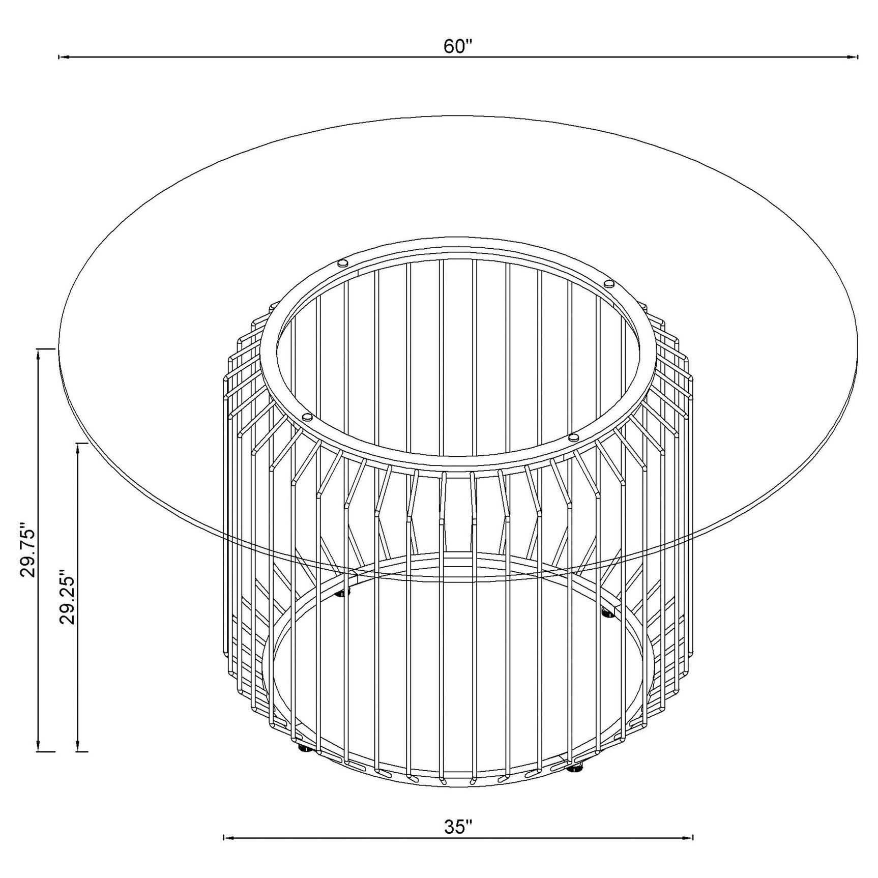 Veena Clear & Chrome 60″ Round Glass Top Dining Table - Ornate Home