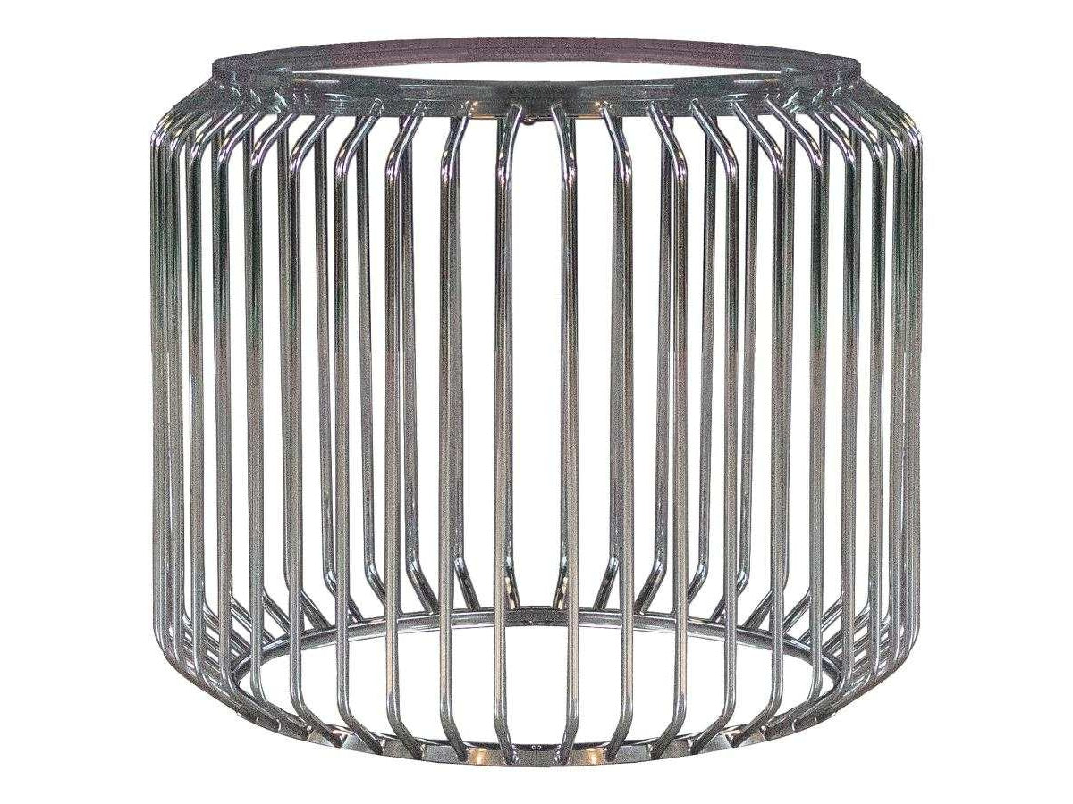 Veena Polished Chrome Round Dining Table Base - Ornate Home