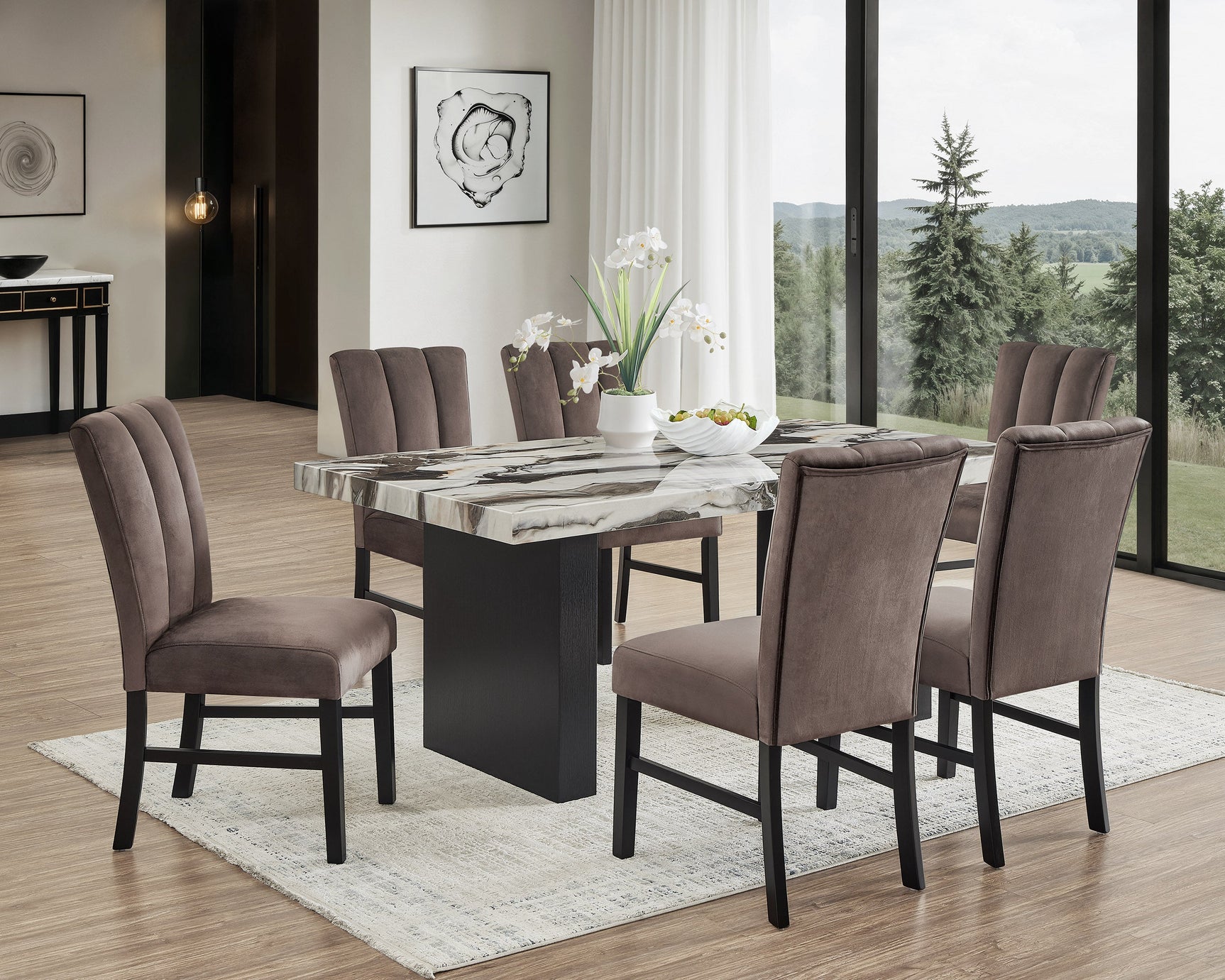Vega Black/Brown Side Chair (Set of 2) - Ornate Home