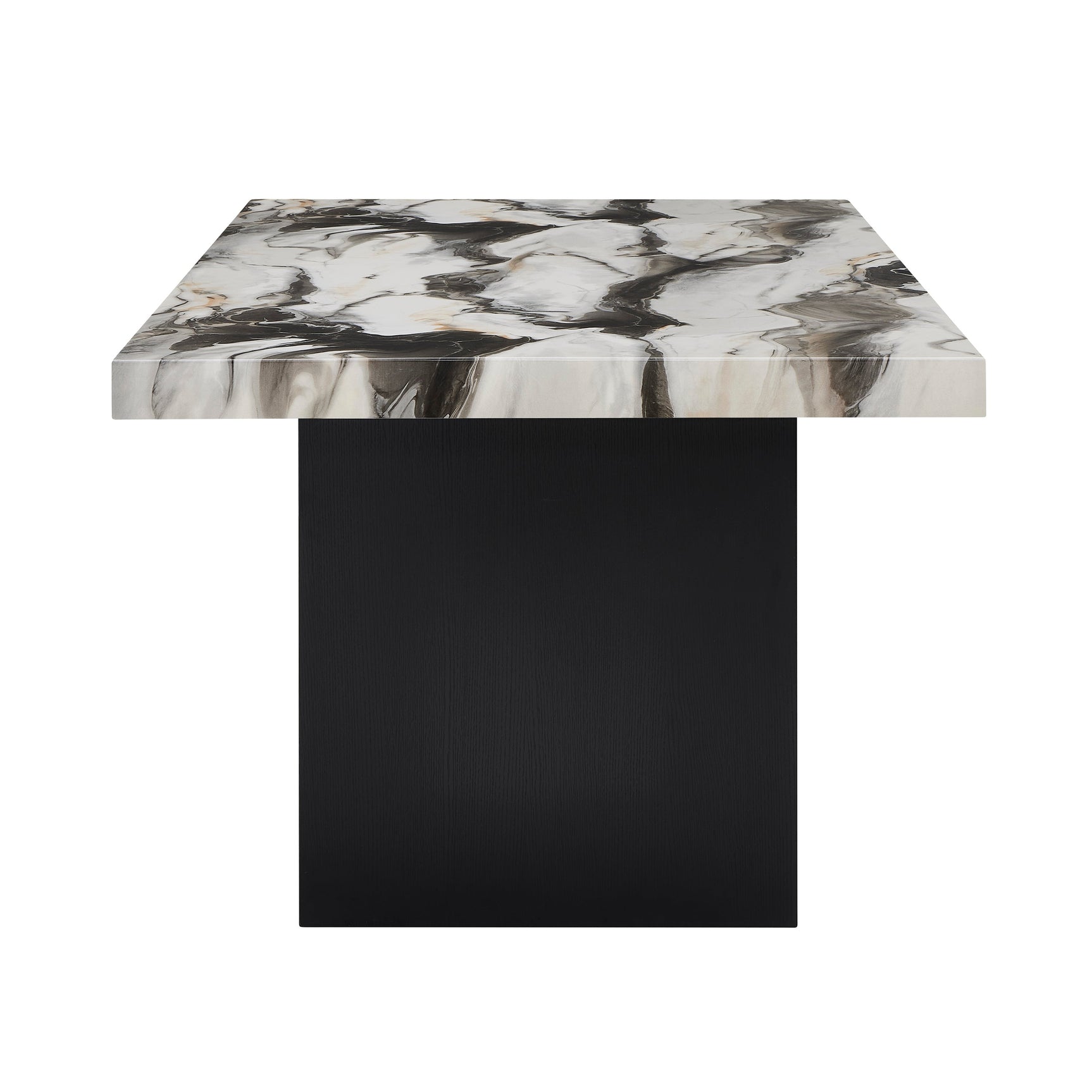 Vega Black/White Faux Marble Dining Table - Ornate Home