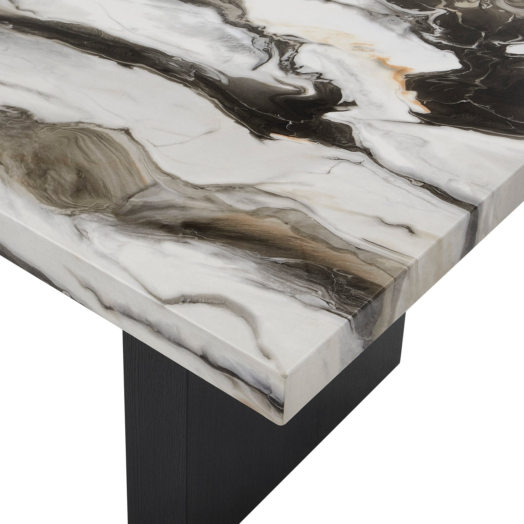 Vega Black/White Faux Marble Dining Table - Ornate Home
