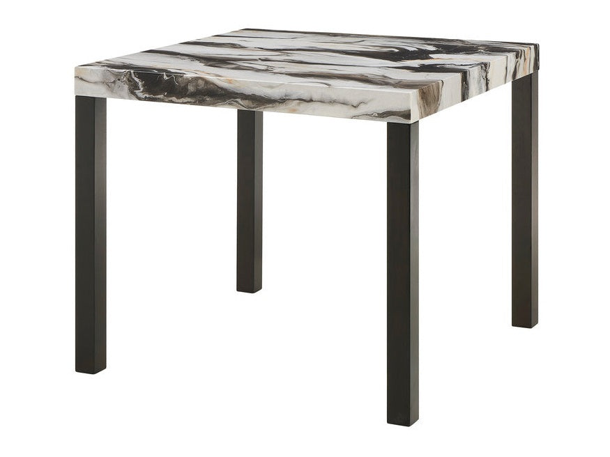 Vega Faux Marble/Black Counter Height Table - Ornate Home
