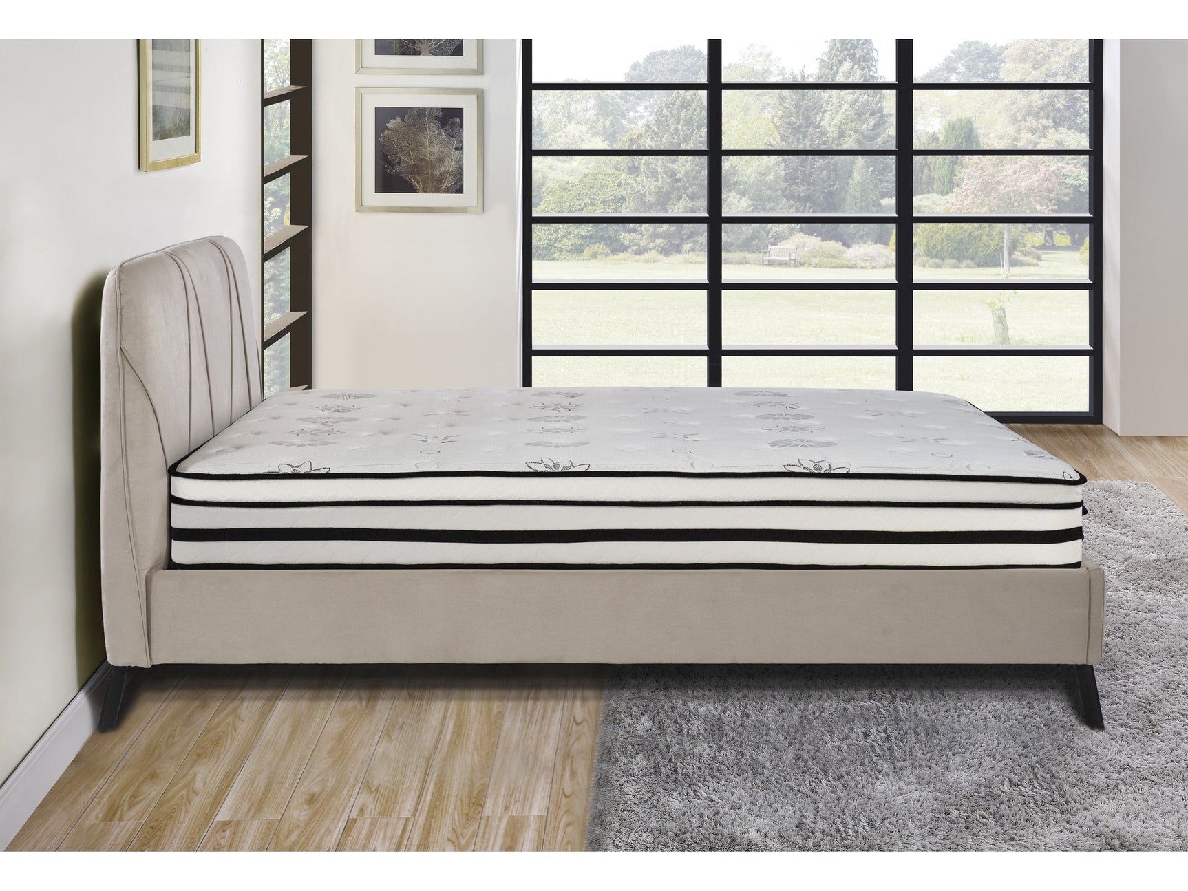 Vela White 12" Eastern King Hybrid Mattress - Ornate Home