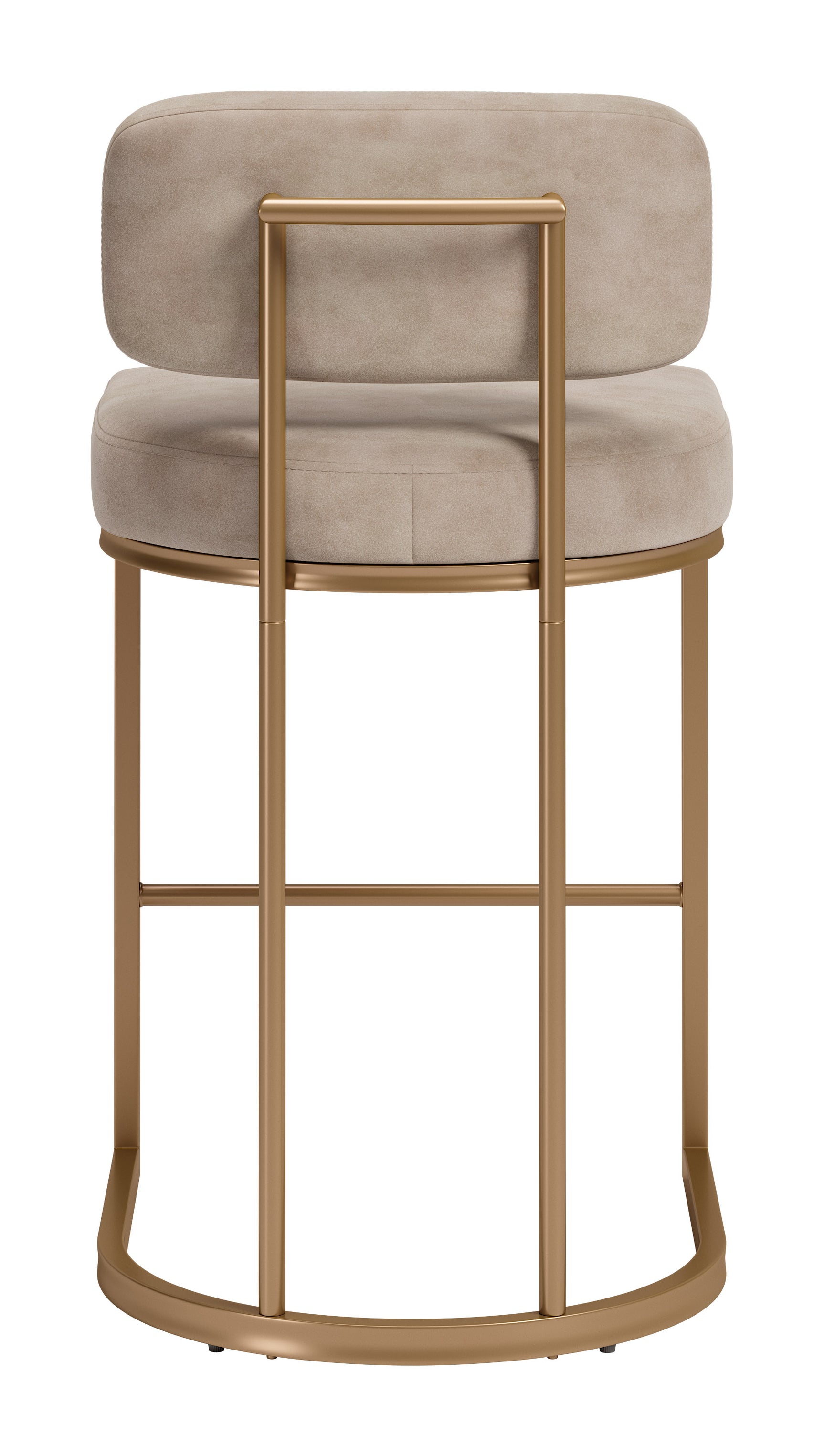 Velar Beige & Bronze Counter Stool (Set of 2) - Ornate Home