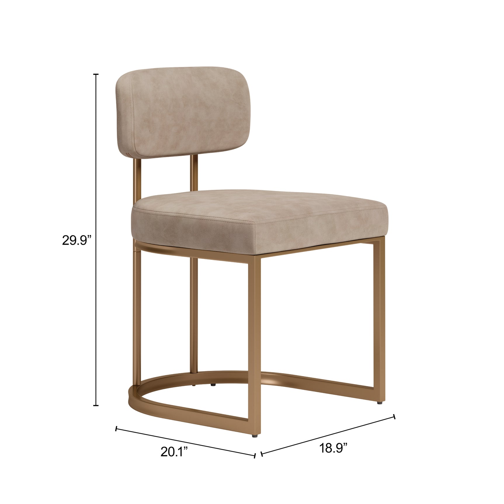 Velar Beige & Bronze Dining Chair (Set of 2) - Ornate Home