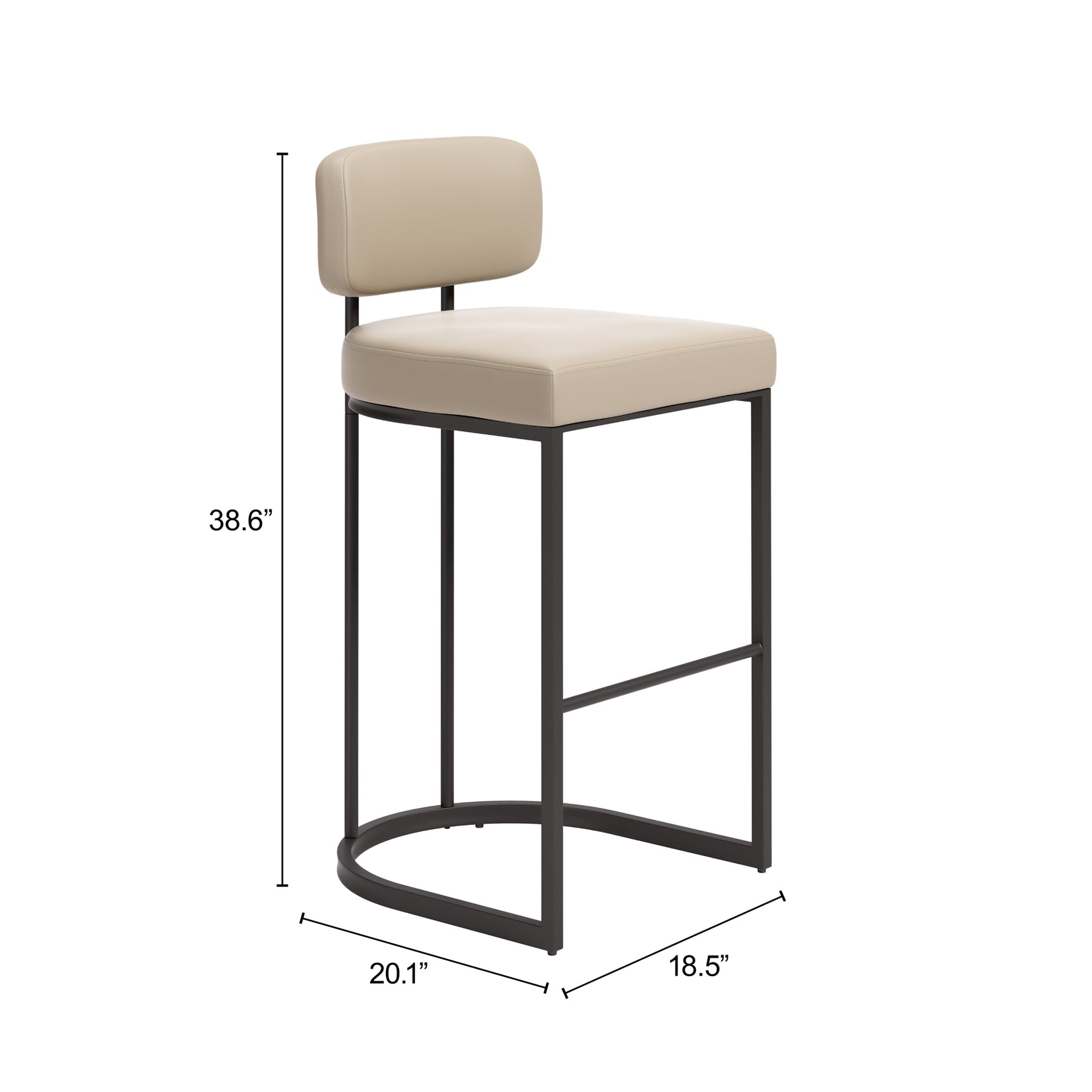 Velar Beige & Gray Barstool (Set of 2)