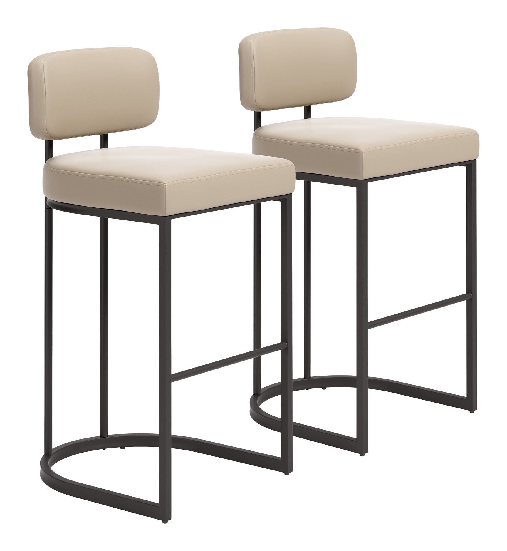 Velar Beige & Gray Barstool (Set of 2)