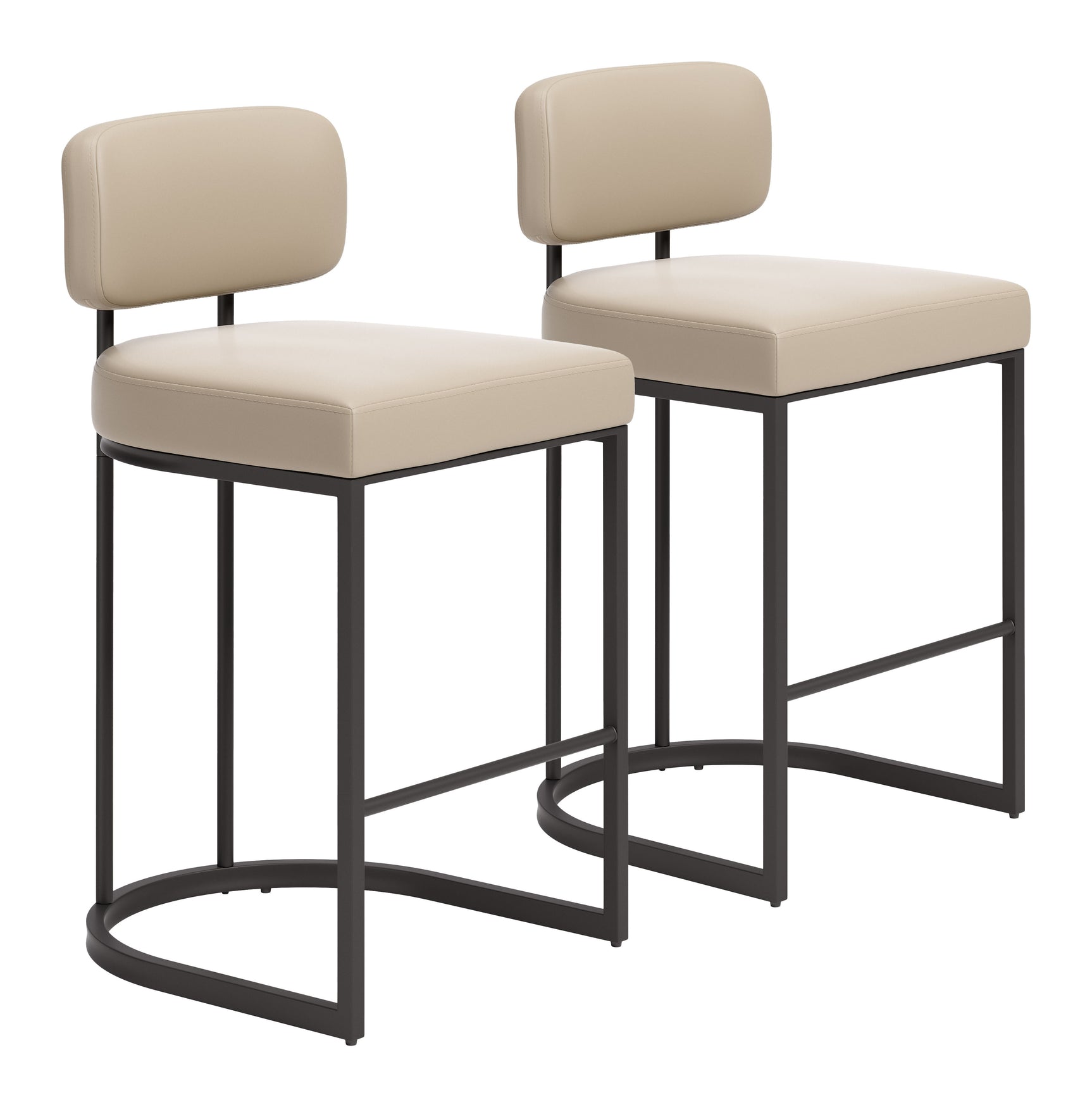 Velar Beige & Gray Counter Stool (Set of 2)