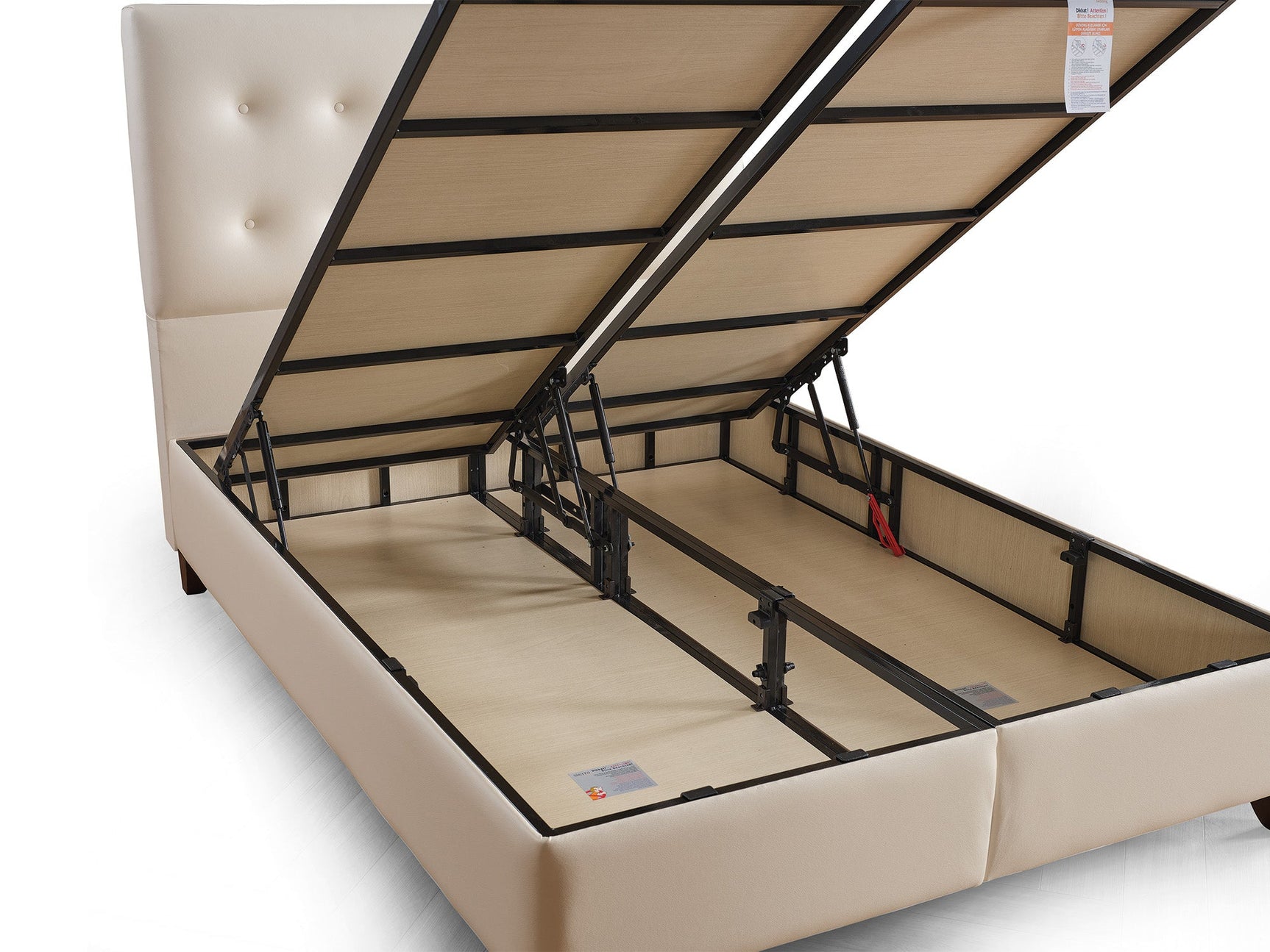 Vella Beige Storage Bed With Headboard