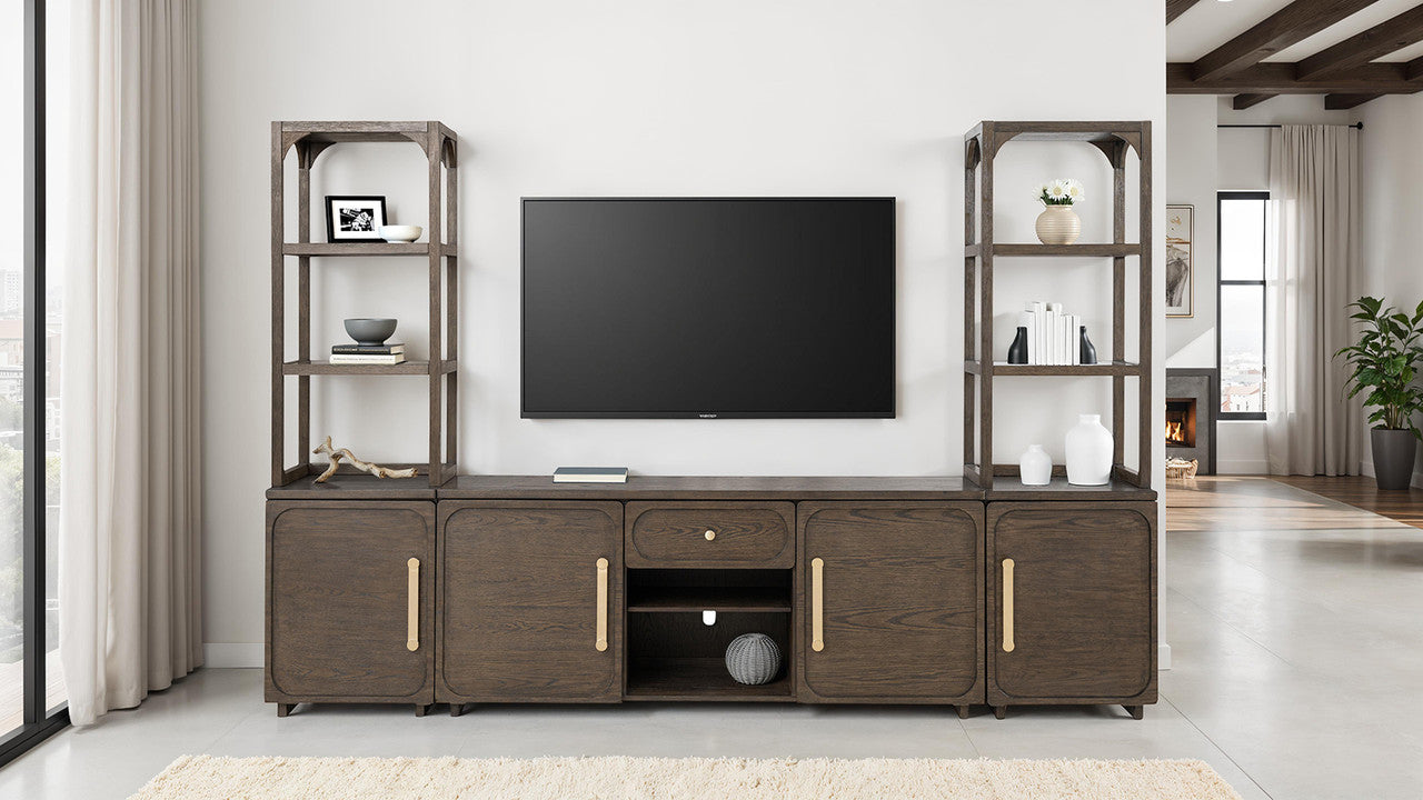 Vellara Dark Walnut Entertainment Center - Ornate Home
