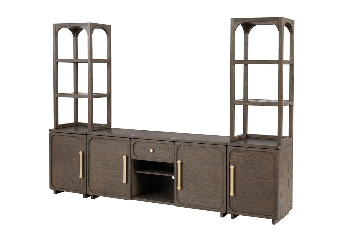 Vellara Dark Walnut Entertainment Center - Ornate Home